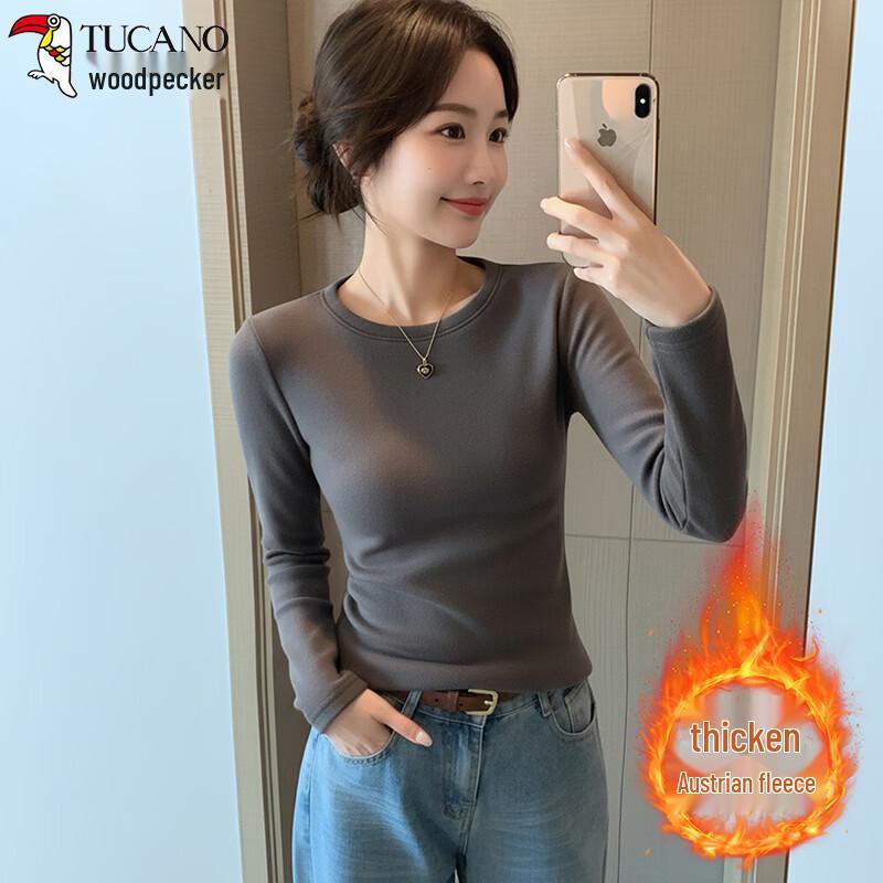 Woodpecker Women s Velvet Fleece Lined Thermal Long Sleeve Top 2XL