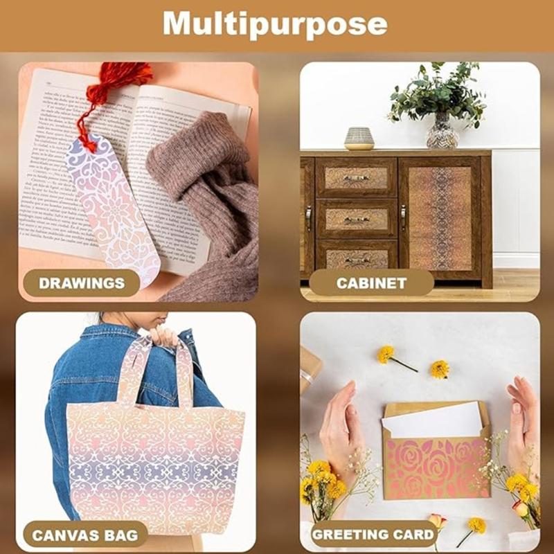 Reusable Artistic Template Craft Tool With Quality PET Materials Precisions Cut For Multiple Surfaces Decoration Project
