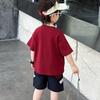 Farbblock Sommer Sport Set für Jungen: 2026 Stil, Cooler lockerer Schnitt, Mittlere und Große Größen, Kurzarm Zweiteiler