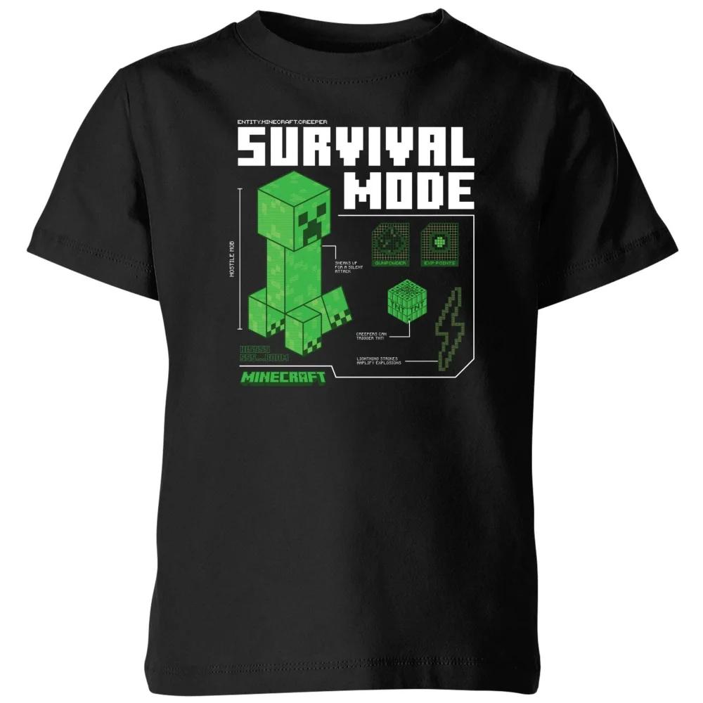 Minecraft Survival Kids  T-Shirt - Black - 3-4 Years 110