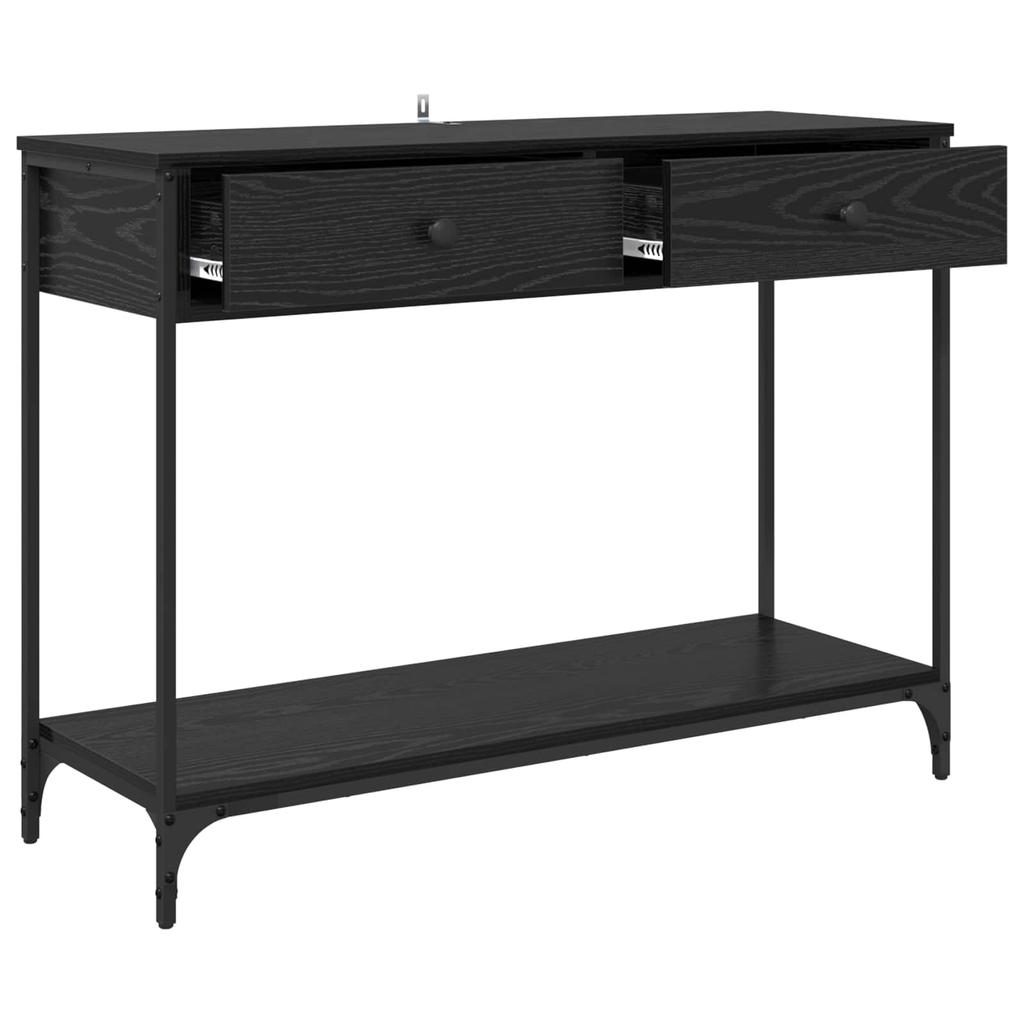 Console Table Black Oak Effect 100 X 34.5 X 75 Cm