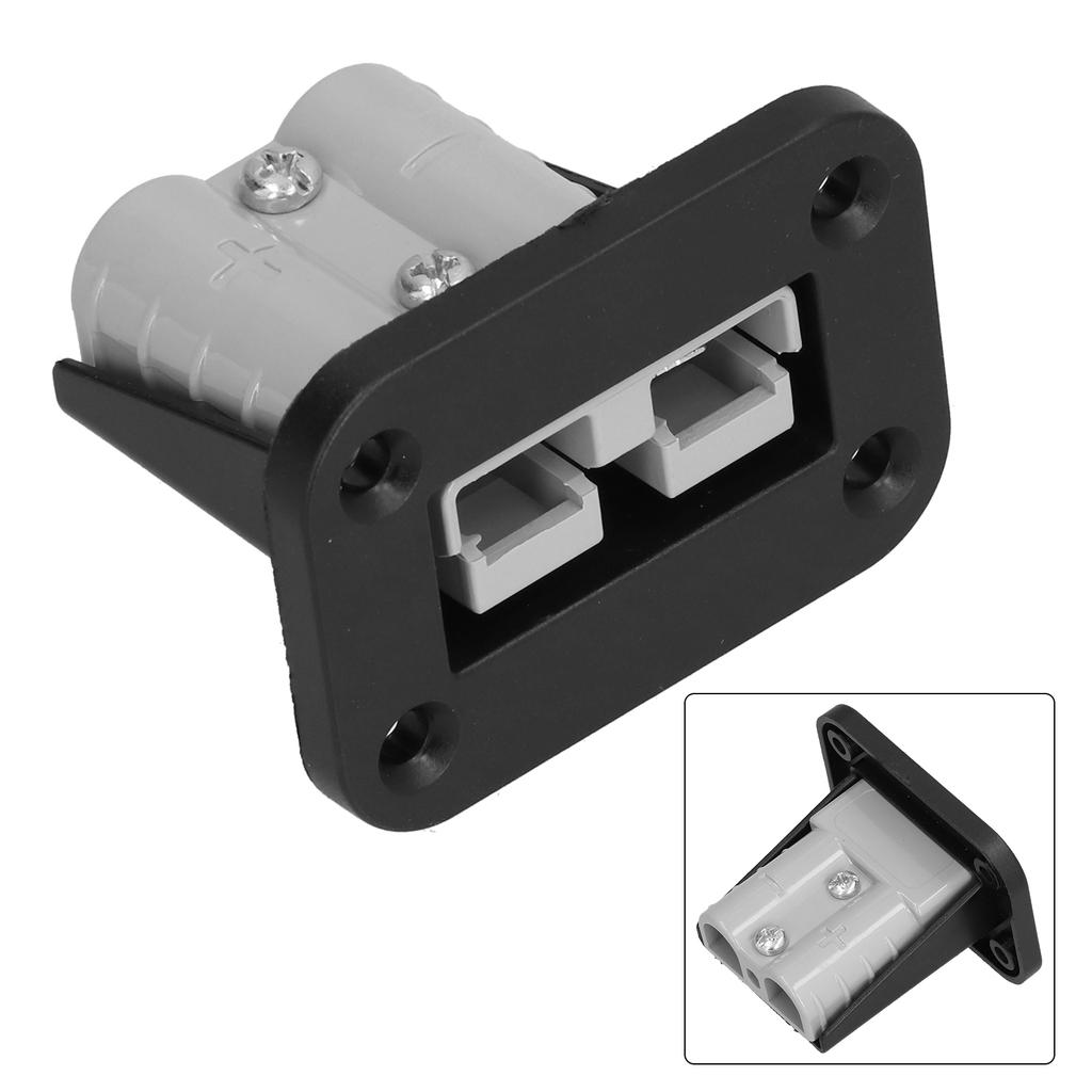 Black ABS Battery Charging Plug Connector Flush Mount 50 Amp Plug Mounting Kit Connector for