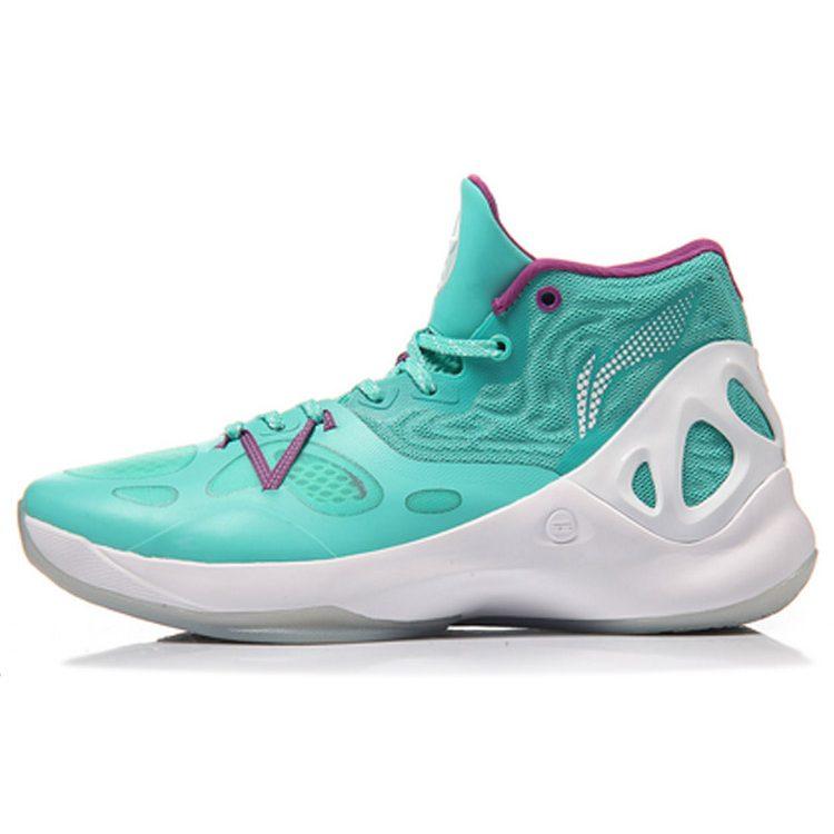 Li Ning SONIC 5 Comfortable Cushioning Slip Resistant Mid top Basketball Shoes Men's Fluorescent Light Green ABAM019-1
