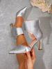 Women's Silver Heels 2025 New Summer Cool Boots Dating Party High Heels Sandals 2025 Hot