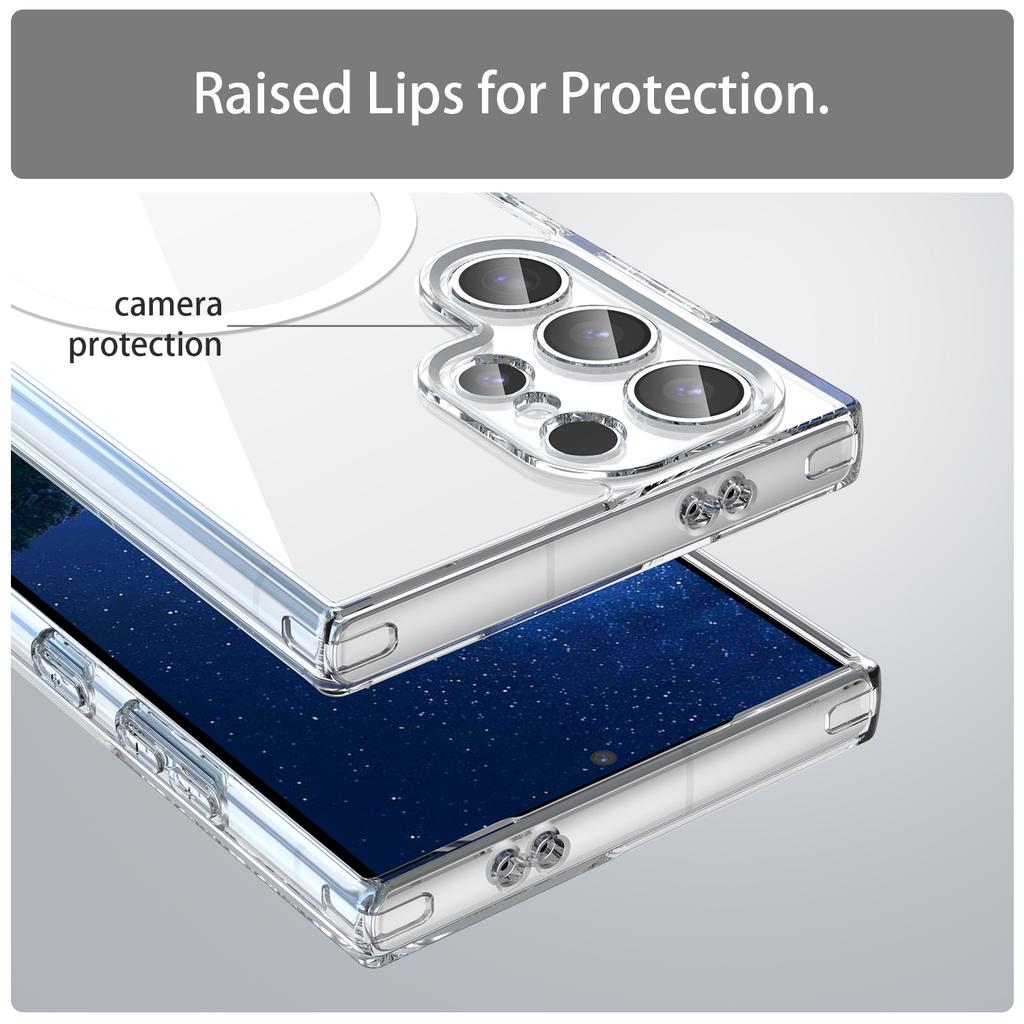 Samsung Galaxy S24 Ultra Clear Phone Case,Non-Yellowing Magnetic Phone Case for Samsung Galaxy S24 Ultra