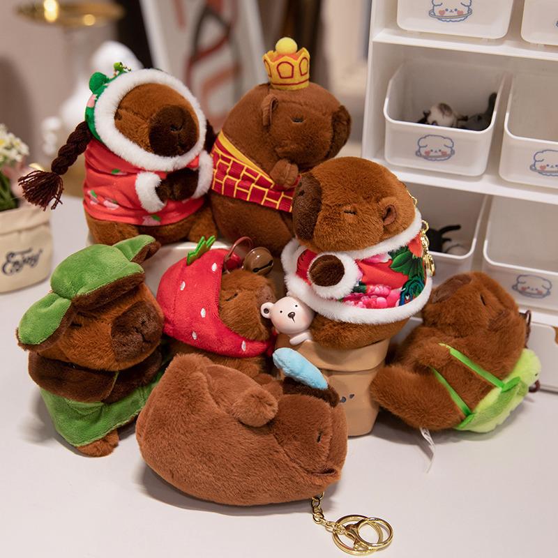 Penguin Doll Kapibara Doll Pendant Bear Plush Toy Backpack Keychain Pendant Explosion Head Doll