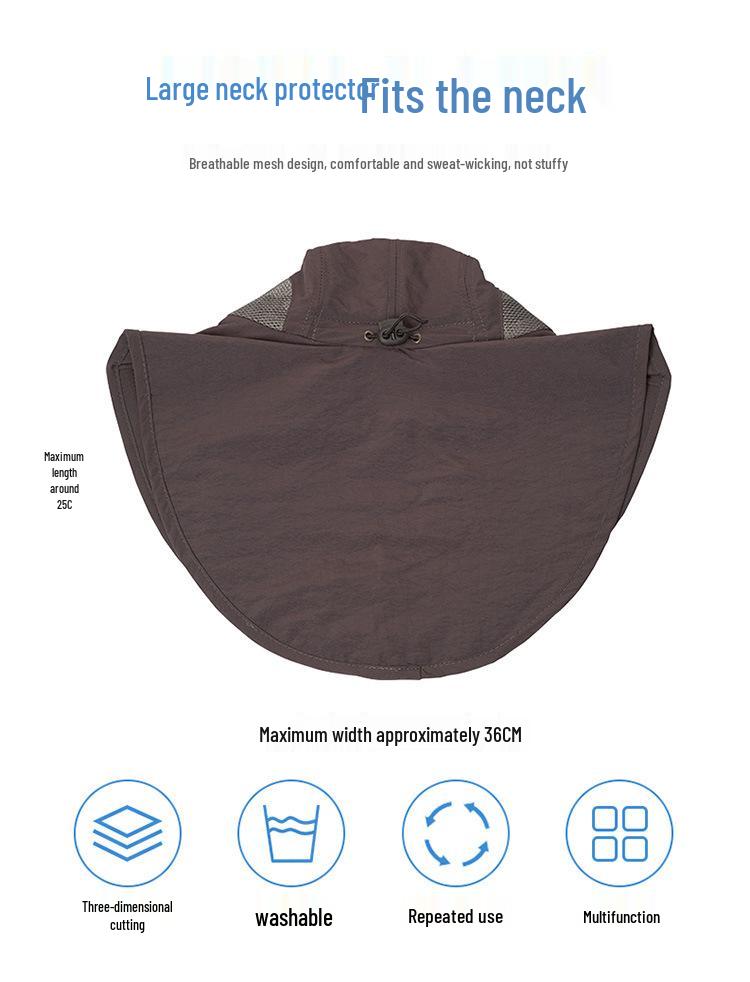 Men's Wide Brim Sun Hat with Face and Neck Protection for Outdoor Activities