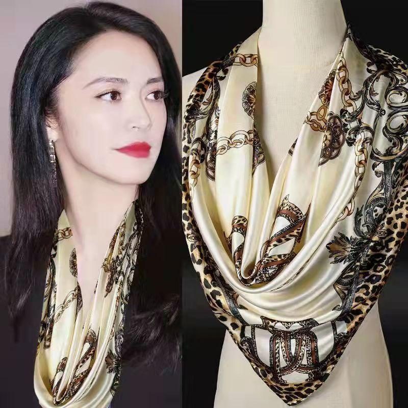 90 Large Square Scarves, Silk Scarves, Women'S Imitation Silk Fashion Shirts, Small Square Scarves, Mother Scarves.