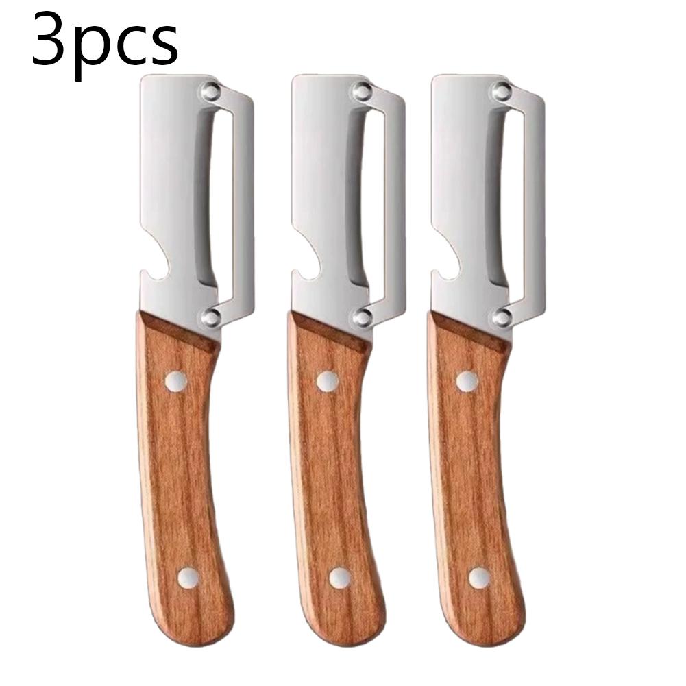 Pelador Dentado de Cocina, Cuchillo Dentado de Acero Inoxidable, Herramienta de Cocina para Pelar, Rallar, Cortar Frutas y Verduras y Abrebotellas