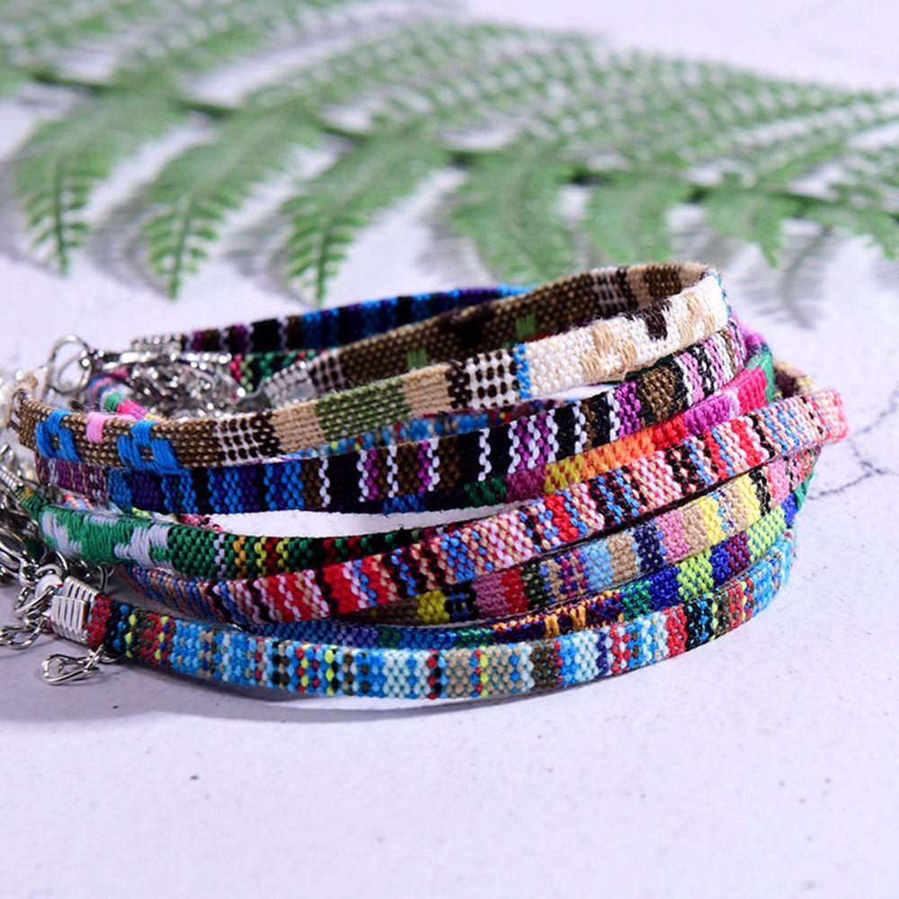 

Gift Summer Rainbow Colors Bohemia Anklet Hand Braided Rope Beach Jewelry Female Ankle Chain D