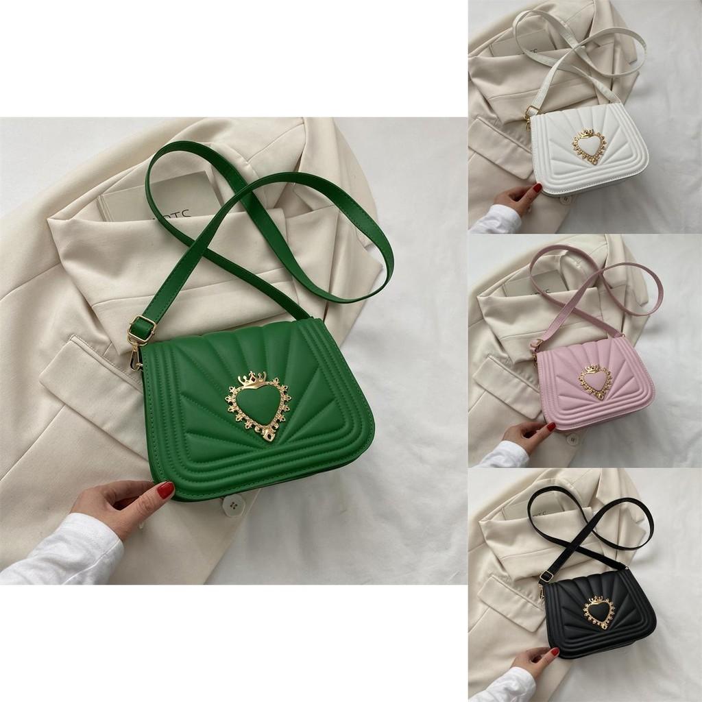 Chic Medium-sized Shoulder Bag For Women In Elegant Black White Pink Green
