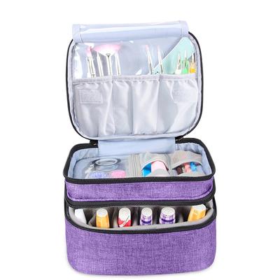 Portable Cosmetics Essential Oil Nail Polish Storage Bag Storage Box Double Layer 30 Grid Lined