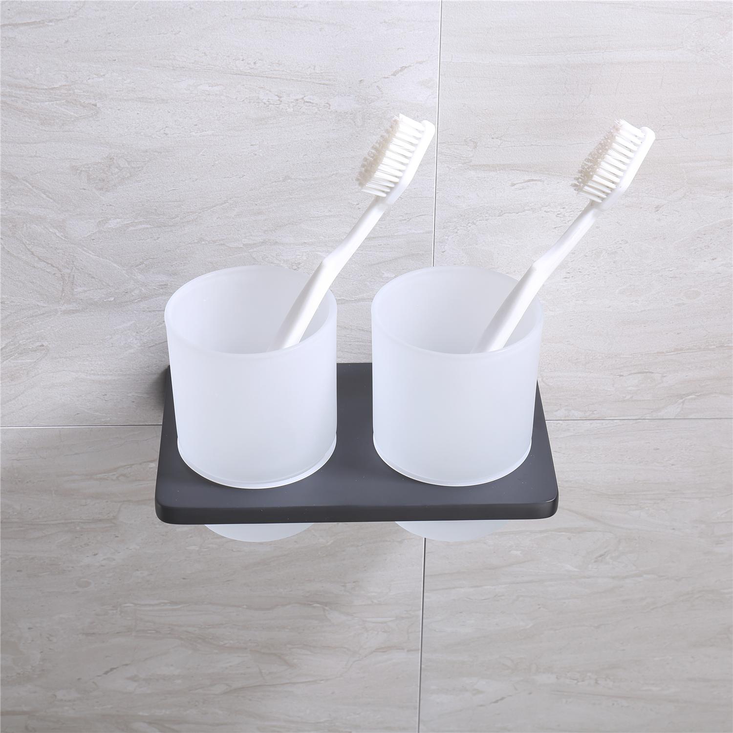 

AODEYI Новый стиль Стеклянная чашка для полоскания горла с держателем Аксессуары для ванной комнаты Двойная чашка для зубной щетки и держатель