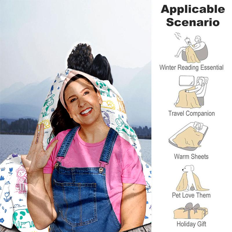 1pc Coperta Franco Ms. Design Stampa Rachel Educational Adventures, Coperta Leggera per Divano, Letto - Morbida e Calda, Regalo per Tutte le Stagioni come Natale,