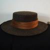 French Retro Brown Flannel Woolen Flat Top Top Top Hat Women'S Autumn And Winter Wide Brim Felt British Merard Felt Hat