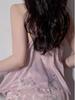 Sexy Ice Silk Pajamas Lace Women Vintage Suspenders Two Piece Shorts Suits Female Sweet Printed Home Clothes Nightwear