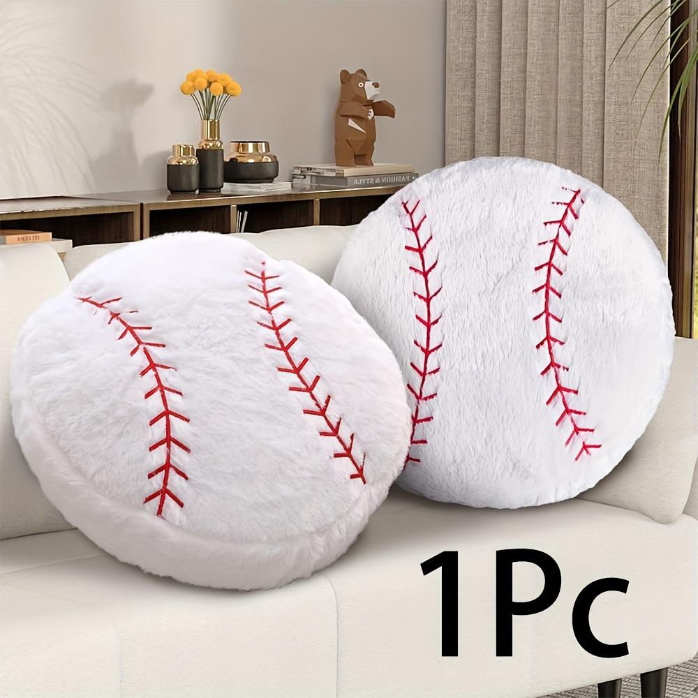 Kids' Ball Plush Pillow - Compressible Soft Long-Haired Soccer, Basketball, Baseball & Stuffed Animal Bed Cushion with Team Logos-Like Patterns
