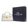 Coach Eliza 27 Classic Monogram Oval Lock Flap Hardware Leather Shoulder Crossbody Tote Bag Large Women Handbags Chalk-White CP006-IMCHK