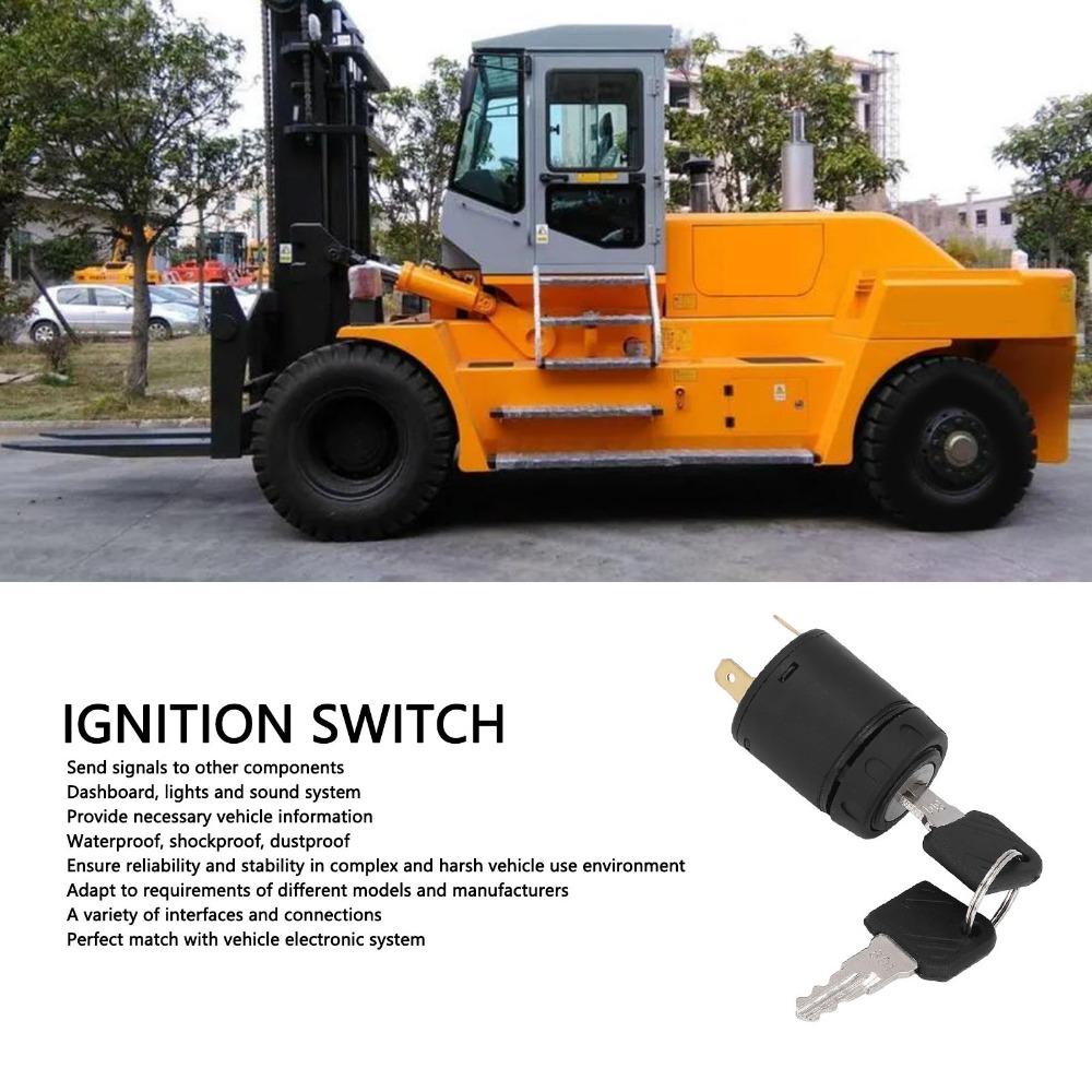 Plastic Material Forklift Ignition Switch with 2 Keys Key Switch Industrial Mining