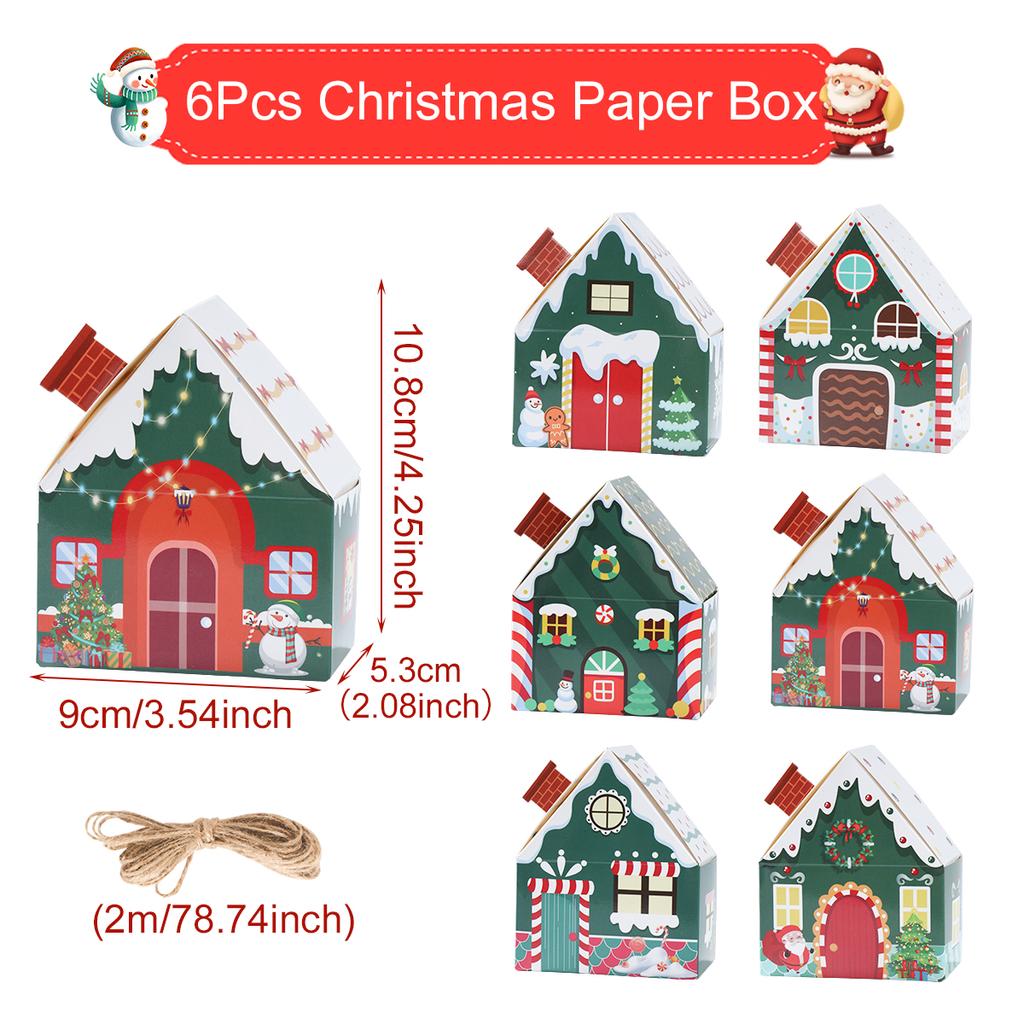 Christmas Gingerbread House Candy Box Merry Christmas Decoration For Home 2025 New Year Gift Cookie Packaging Box Xmas Ornament