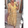 Sommer-Maxikleider für Damen Übergröße Floral Locker V-Ausschnitt Lässig Urlaubs-Strand-Outfit