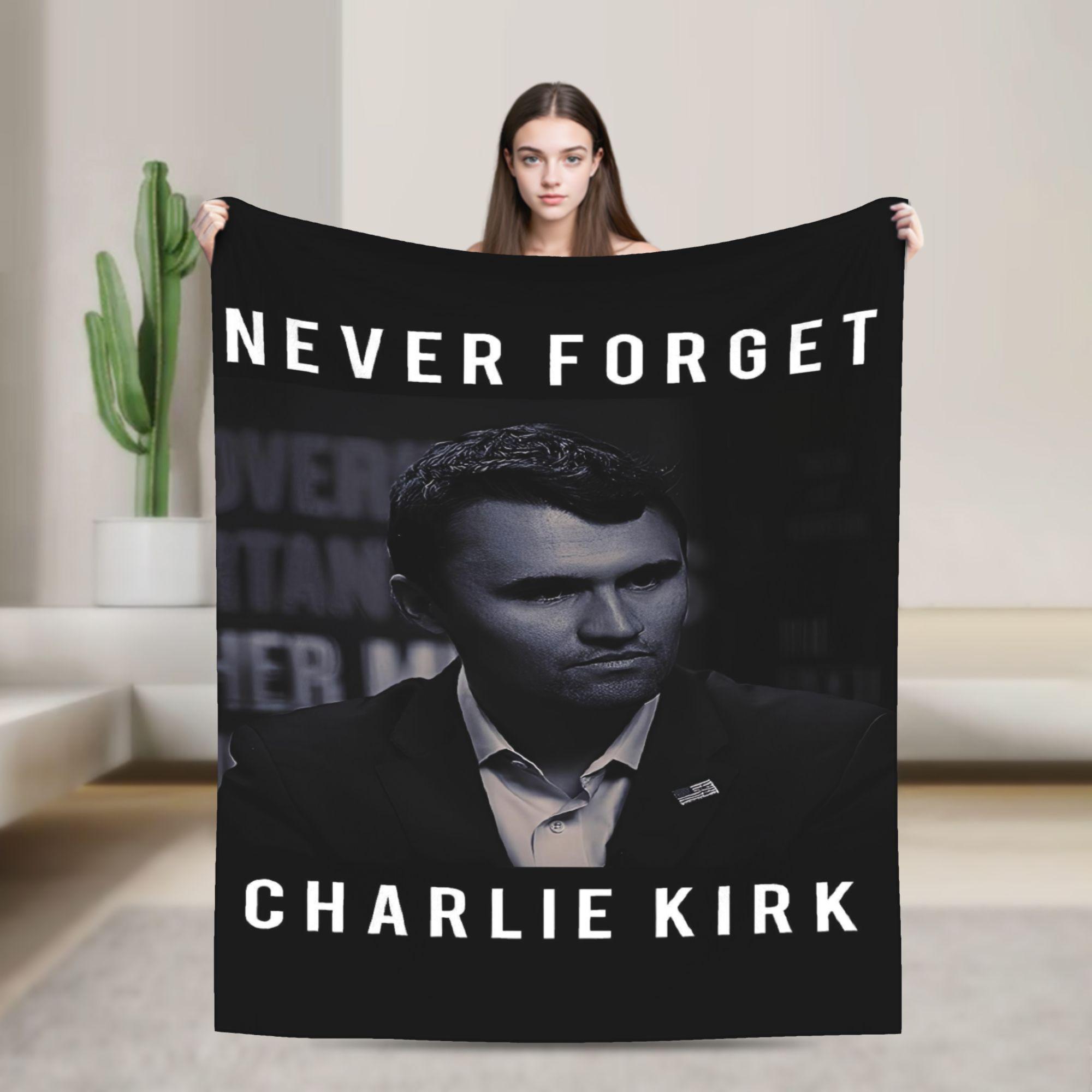 

Charlie Kirk Death Blanket Freedom Super Soft Aesthetic Plush Throw Blanket For Children Living Room Flannel Bedspread Bed Cover 75x90cm