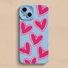 Luxury Red Love Heart Soft Silicone Phone Case For iPhone 15 14 13 12 11 Pro Max Mini XR X XS Max 7 8 Plus Matte Back Cover