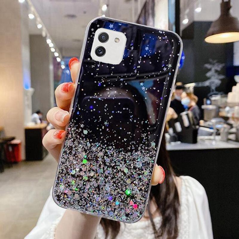 Luxury Bling Glitter Soft Phone Case For Samsung Galaxy A03 A 03 03A A035F A035F/DS Twinkle Back Cover For SamsungA03 Silicone