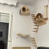 Cat Wall Furniture Wall-Mounted Cat Climbing Frame Tree Tower Plush Hammock House Sisal Scratching Post Indoor Cats Playground