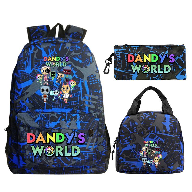 Dandy's world cartoon print fashion children's schoolbag set cross-border leisure student backpack three-piece set