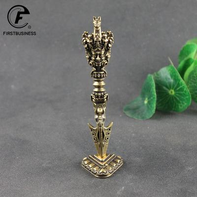 Brass Buddha Instrument Ba Jin Just Vajry Pestle Feng Shui Ornament Home Decoration Copper Tea Needle Desk Decor Retro Crafts