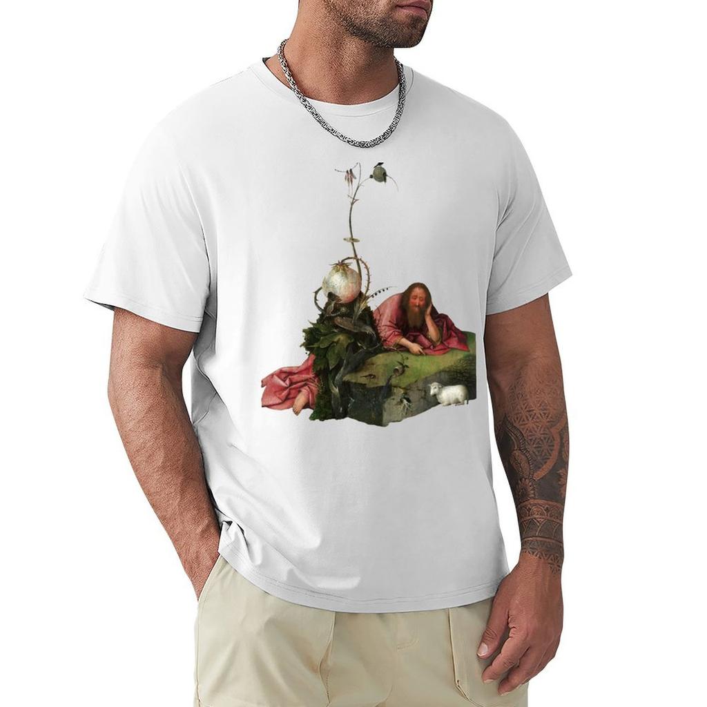 Hieronymus Bosch Saint John The Baptist Tshirt Big Size Short Sleeve Tee For Unisex