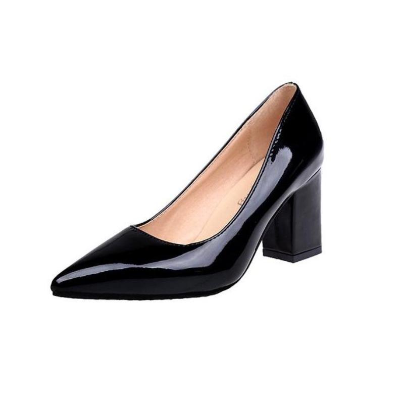 Dames Høye Hæler Sexy Brud Selskap Middels Hæl Spiss Tå Lav Utskjæring Høye Hæler Damesko