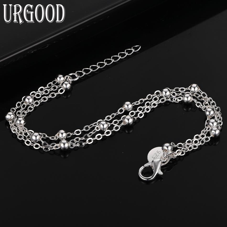 925 Sterling Silver Wedding Jewelry Beads Fashion Bracelet
