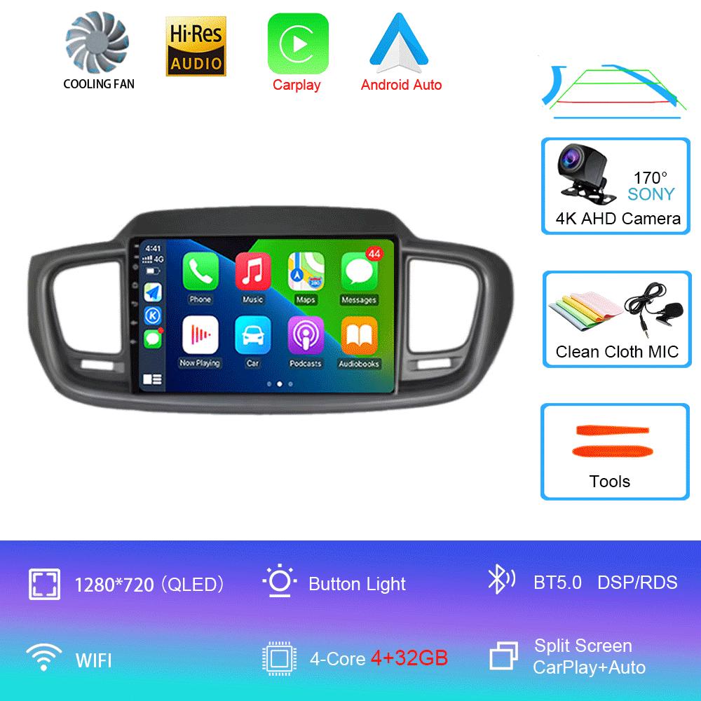 

Автомобильное радио Android 14 Carplay Auto 4G+WIFI для Kia Sorento 3 2015 2016 2017 2018 GPS-навигация Мультимедиа Видеоплеер Стерео BT