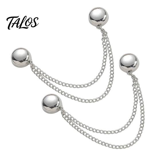 Trouser Leg Clips 2Pcs Magnetic Clothing Pin for Shortening Pants Legs, Button Clip Legs Shirt Sleeves Hems, Clothes Decorative with Chain No