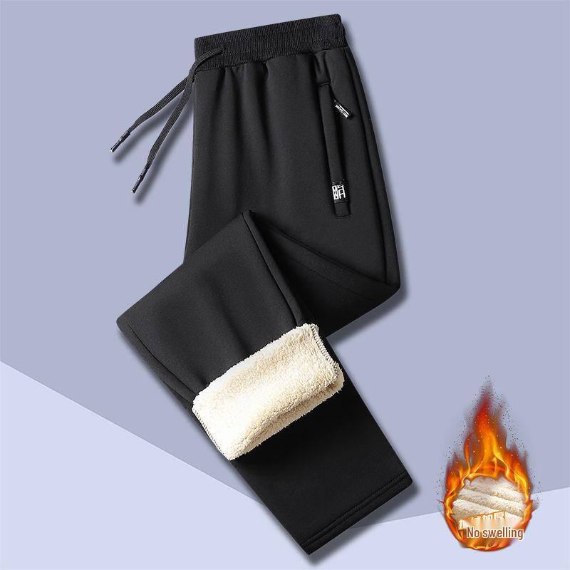 

Мужские зимние флисовые леггинсы с карманом и молнией - Большие размеры, Повседневные и Универсальные. L