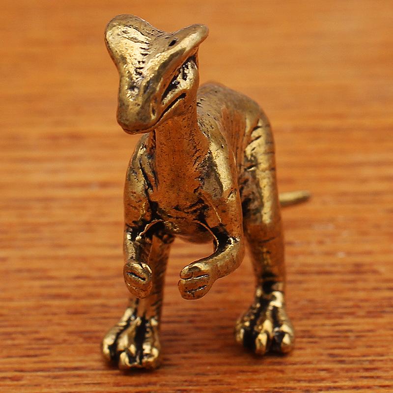 Thornback Dragon Dinosaur Small Copper Retro Play Gift Desktop Decoration Small Dinosaur Metal Ornament Crafts