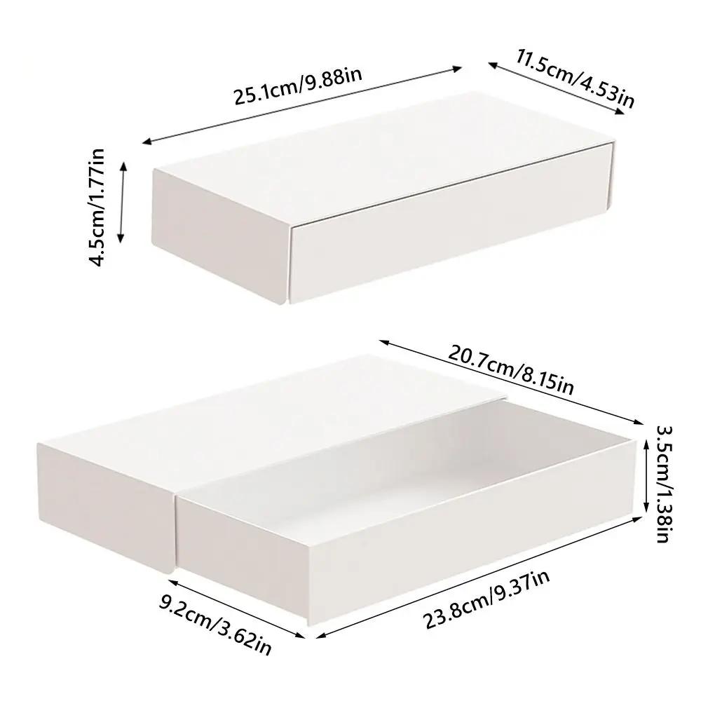 Białe Pudełko do Przechowywania pod Biurkiem Samoprzylepne Ukryty Design Ukryty Organizer do Przechowywania Pudełko do Przechowywania Organizer Szuflada