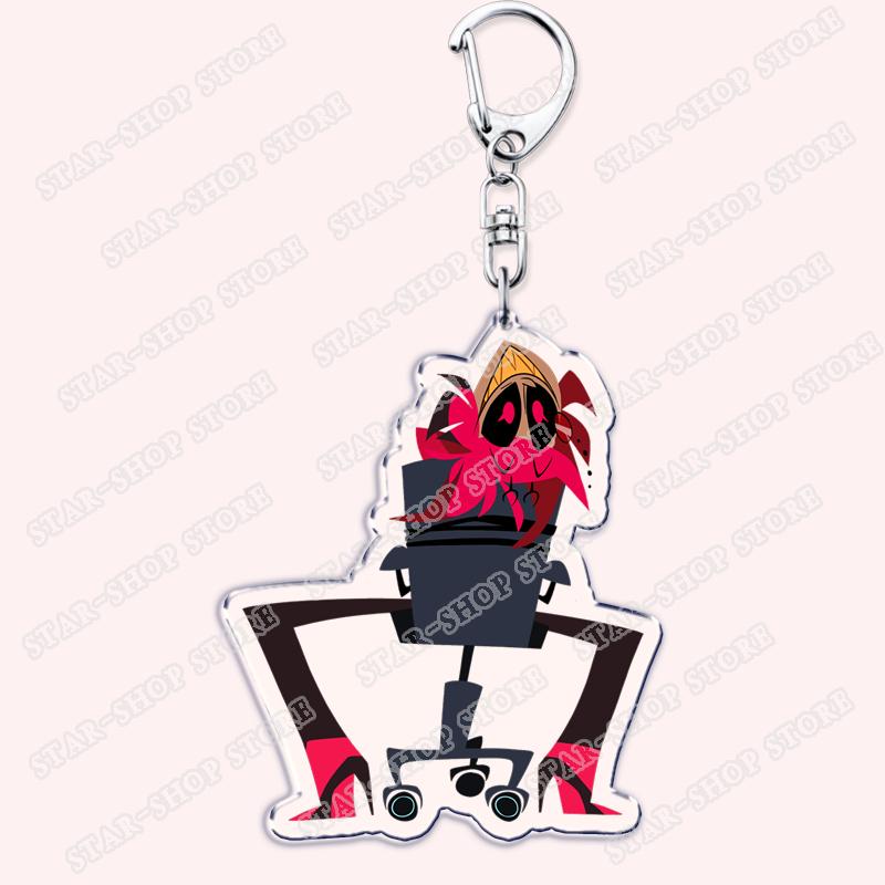Heiß Populär Anime Cartoon Dämon Figur Schlüsselanhänger für Zubehör Tasche Angel Dust Schlüsselanhänger Ring Schlüsselring Schmuck Fans Freunde Geschenke