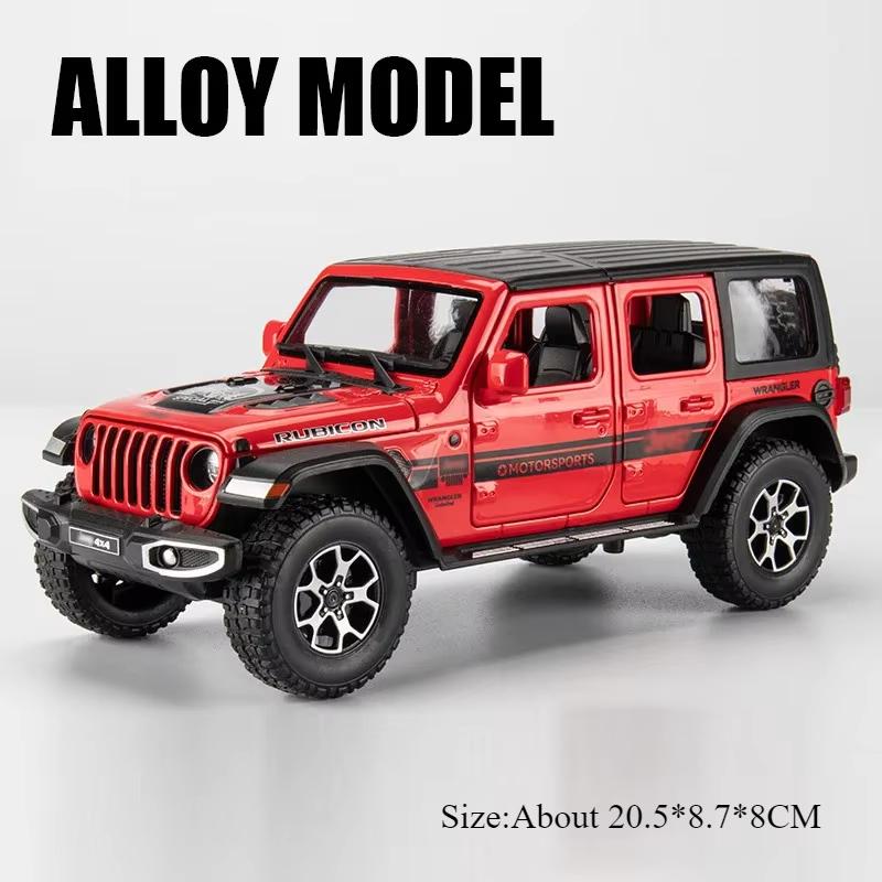 1:22 Wrangler Rubicon Suzuki Hustler Alloy Toys Diecast Model Car Doors Opened Sound Light Pull Back Vehice Friend Birthday Gift