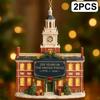 .2D Acrylic United States 250th Anniversary Bell Ornament Patriotic Commemorative Doorbell Home Xmas Tree Hanging Decoration