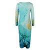 Women's  And Winter Printed Round Neck Long Sleeve Dress With Pockets