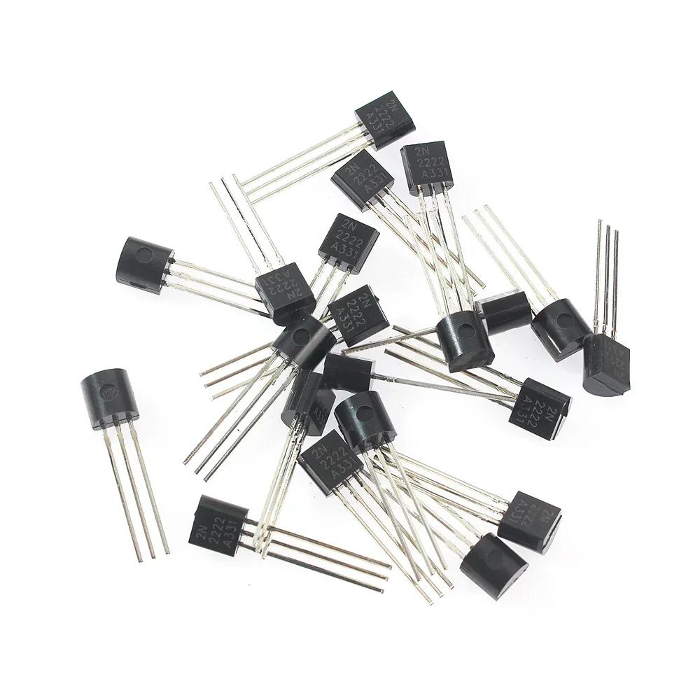 100PCS Transistors Set 2N2222 2N3904 2N3906 2N5401 2N5551 5 Types Transistors Kit NPN PNP 20pcs Each Values Electronics Kit