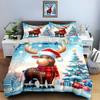 Festive reindeer scenery Bedding Duvet cover sets Duvet covers Pillowcases gifts (1 * Duvet Cover 2 * Pillowcases, without duvet insert)