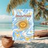 1PC Custom Name Sun Text Marble Beach Towel Highly Absorbent And Sand-Resistant Towel for Swimming, Pool, Yoga, And Travel Lightweight
