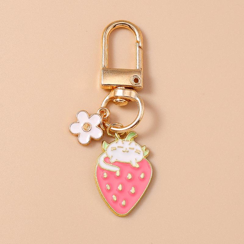 

Cute Enamel Cat Keychain Cartoon Animal Key Ring Pendant for Women Girls Handbag Decor DIY Handmade Jewelry Gift Accessories