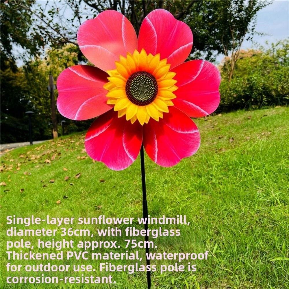 PVC Rotating Sunflower Multistyles Stake Standing Lawn Flower Pinwheel  Outdoor Party Picnic Decor