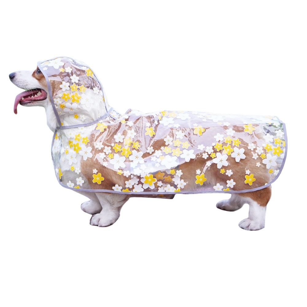 Floral Dog Cloak Raincoat Corgi Medium Dog General Purpose Pet Clothing Dubin Satsuma Golden Retriever