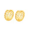 Xuping Fashion Imitation Gold Light Luxury Hollow Ear Buckle Copper Alloy Plated 24k Color Cross Border Geometric Round Earrings Women's Jewelry Gifts